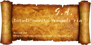 Istvánovits Annamária névjegykártya